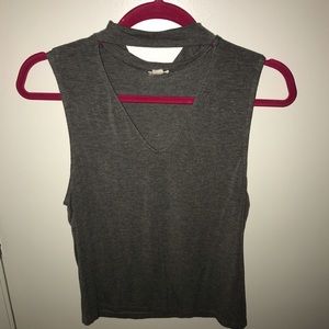 Gray Rocker Tank w/ Choker Neckline (Sz: L) Garage